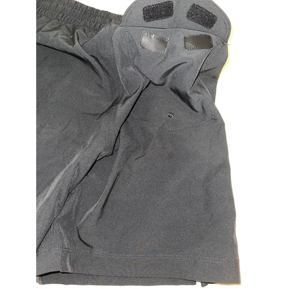 Hurley Mens Board Shorts Black Swim Trunks Elastic Waist Medium